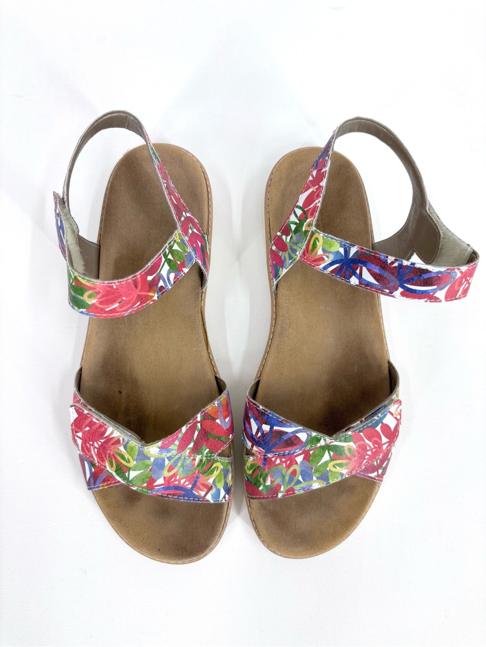 Remonte Floral Multi-Colour Touch Fastening Low Platform Sandals, 40
